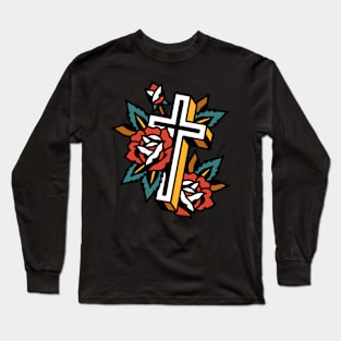 Flower and cross Long Sleeve T-Shirt